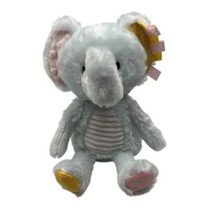 Make Believe Ideas Gray Elephant Plush 12" Stuffed Animal Rattle Crinkle Ear